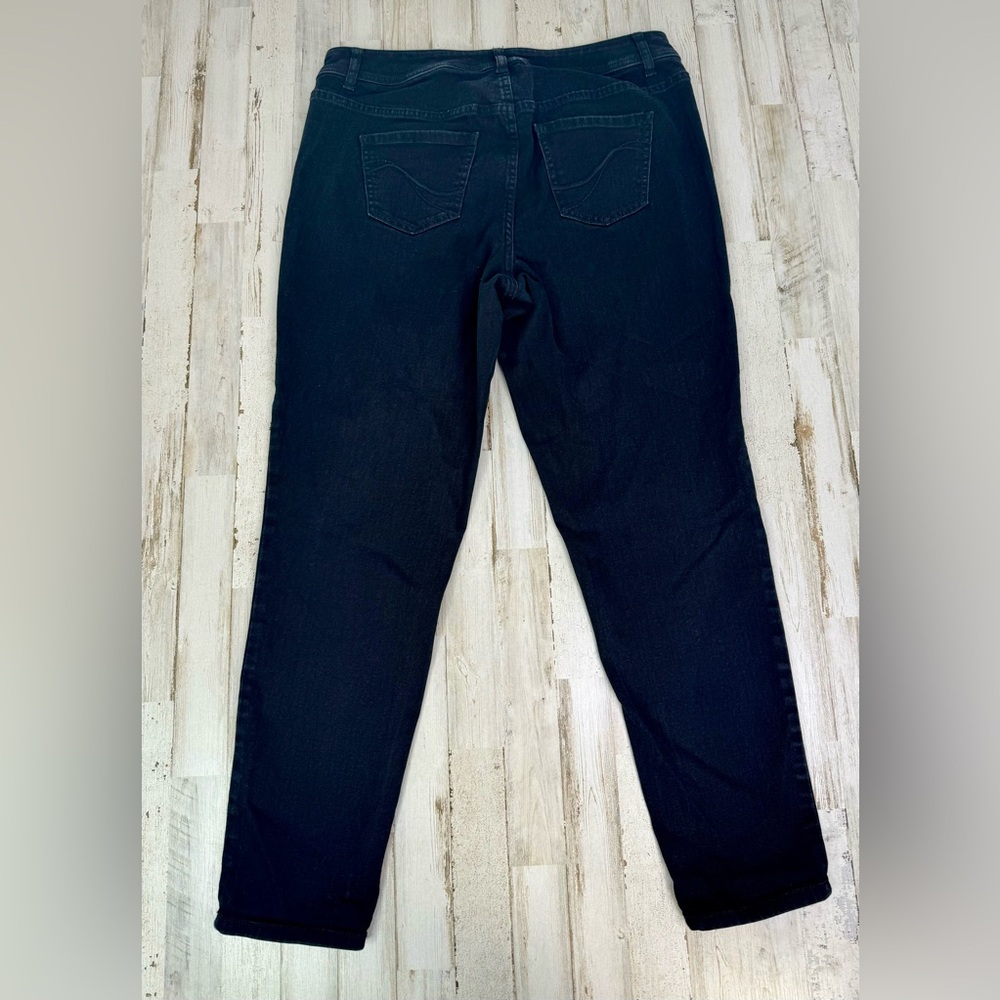 Lane Bryant Womens Skinny Leg Jeans Black Genius Fit High Rise 16R